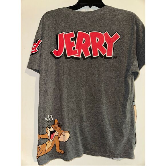 Tom And Jerry Graphic Print Cartoon Logo Grey Double Sided Size L T-shirt - Picture 2 of 5
